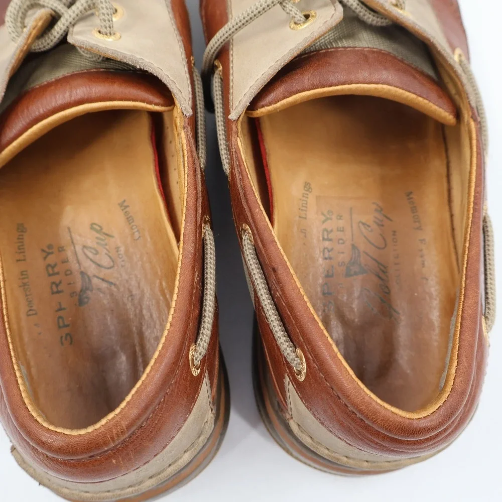Sperry Gold Cup Boat Shoes Mens 11M Brown Deerskin Lined Leather 0638726